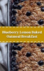 Blueberry Lemon Baked Oatmeal Breakfast Delight