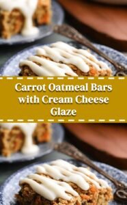 Carrot Oatmeal Bars with Cream Cheese Glaze