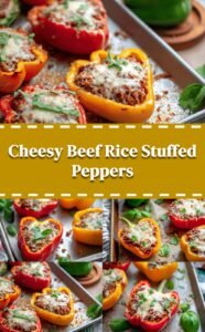 Cheesy Beef and Rice Stuffed Bell Peppers
