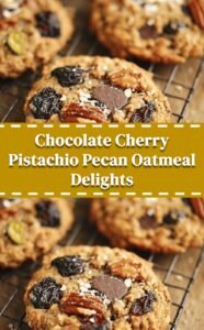 Chocolate Cherry Pistachio Pecan Oatmeal Cookies
