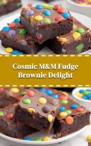 Cosmic Fudge Brownies with M&M Topping