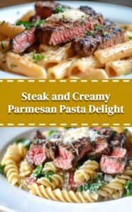 Creamy Parmesan Pasta with Steak