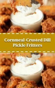 Crispy Dill Pickle Fritters with Cornmeal Batter