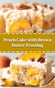Easy Fresh Peach Cake with Brown Butter Frosting