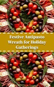 Festive Antipasto Wreath for Holiday Parties