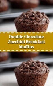 Healthy Double Chocolate Zucchini Breakfast Muffins