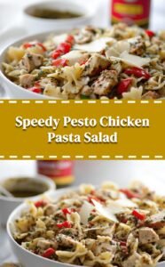 Quick Chicken Pesto Pasta Salad