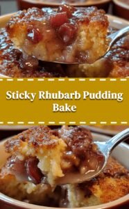 Sticky Rhubarb Pudding Delight