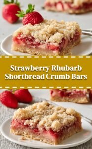 Strawberry Rhubarb Crumb Bars with Buttery Shortbread Crust