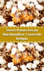 Sweet Potato Casserole with Pecans and Marshmallows