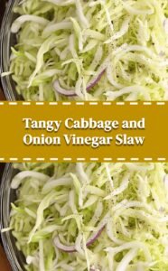 Tangy Vinegar Slaw with Cabbage and Onion