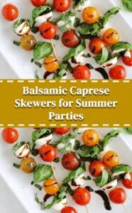 Fresh Caprese Skewers with Balsamic Glaze