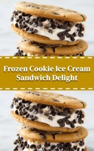 Frozen Cookie Ice Cream Sandwich Delight