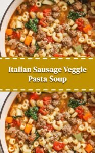 Hearty Italian Sausage Veggie Pasta Soup