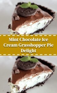 Mint Chocolate Ice Cream Grasshopper Pie