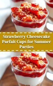 No Bake Strawberry Cheesecake Parfait Cups