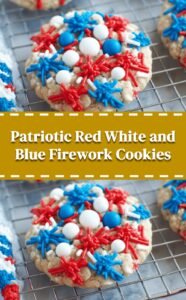 Red White and Blue Firework Cookies