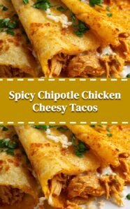 Spicy Chipotle Chicken Tacos with Cheese