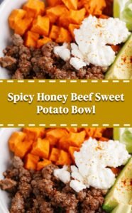 Spicy Hot Honey Beef Sweet Potato Bowl