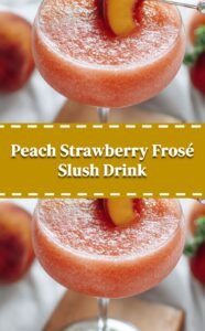 Strawberry Peach Frosé Slush Cocktail