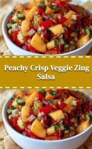 Sweet Peach Salsa with Crisp Veggies & Zing