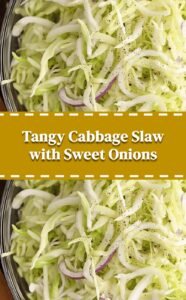 Tangy Vinegar Slaw with Cabbage and Onion